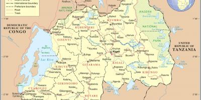 Mapa ng administrative mapa ng Rwanda