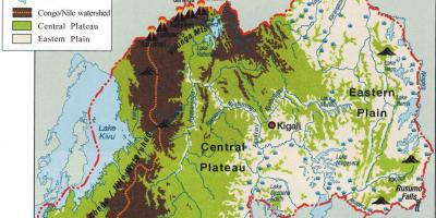 Heograpikal na mga mapa ng Rwanda